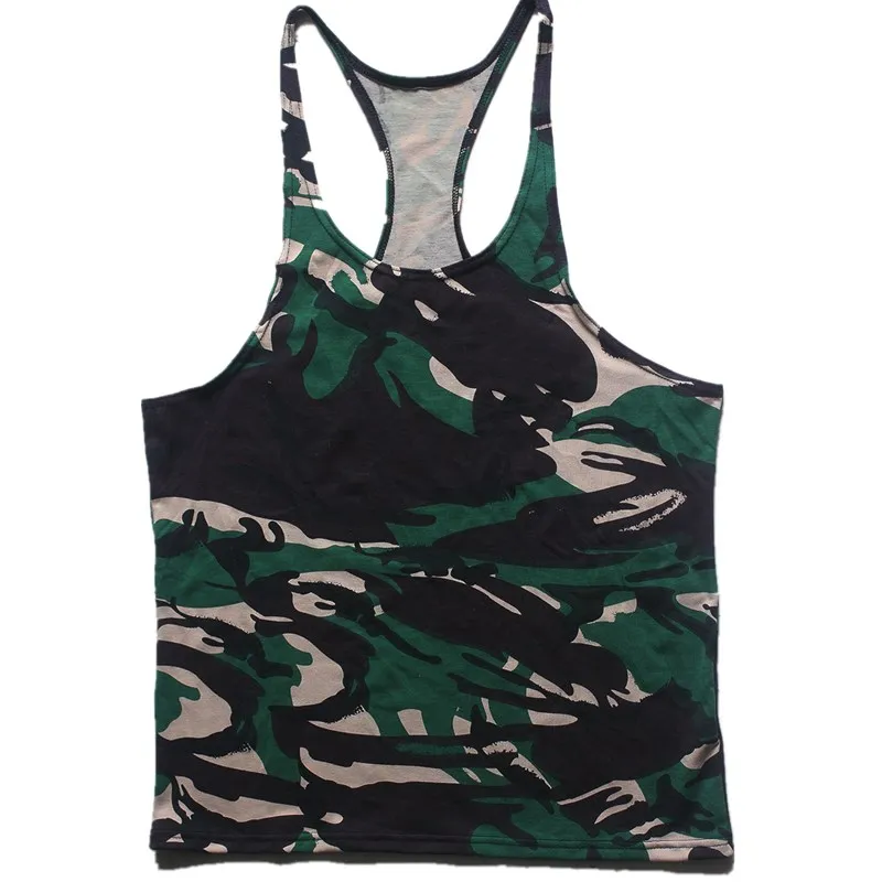 

2017 New fitness clothing shirt camouflage vest shirt fitness equipment fitness male gold stringer spaghetti straps edge