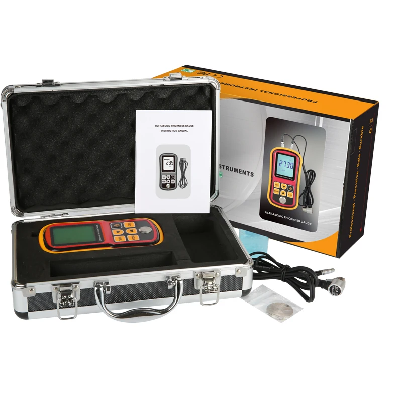 

Ultrasonic thickness gauge GM100 1.2-225mm(Steel) Digital LCD Ultrasonic Thickness Meter Tester Gauge 0.1mm Resolution