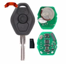 KEYECU EWS Rechargeable Remote Key Fob 3 Button 433.92MHz ID44 Chip for BMW 3 5 X series HU58