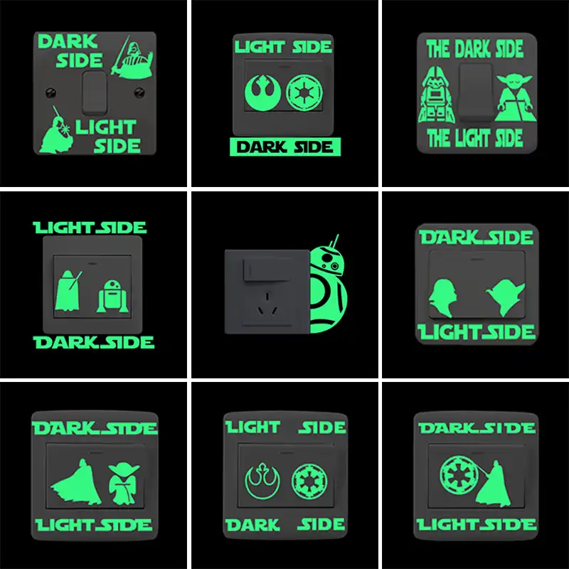 Star Wars Dark Side Light Luminous Switch Sticker Cartoon Star Wars Dark Side Light Luminous
