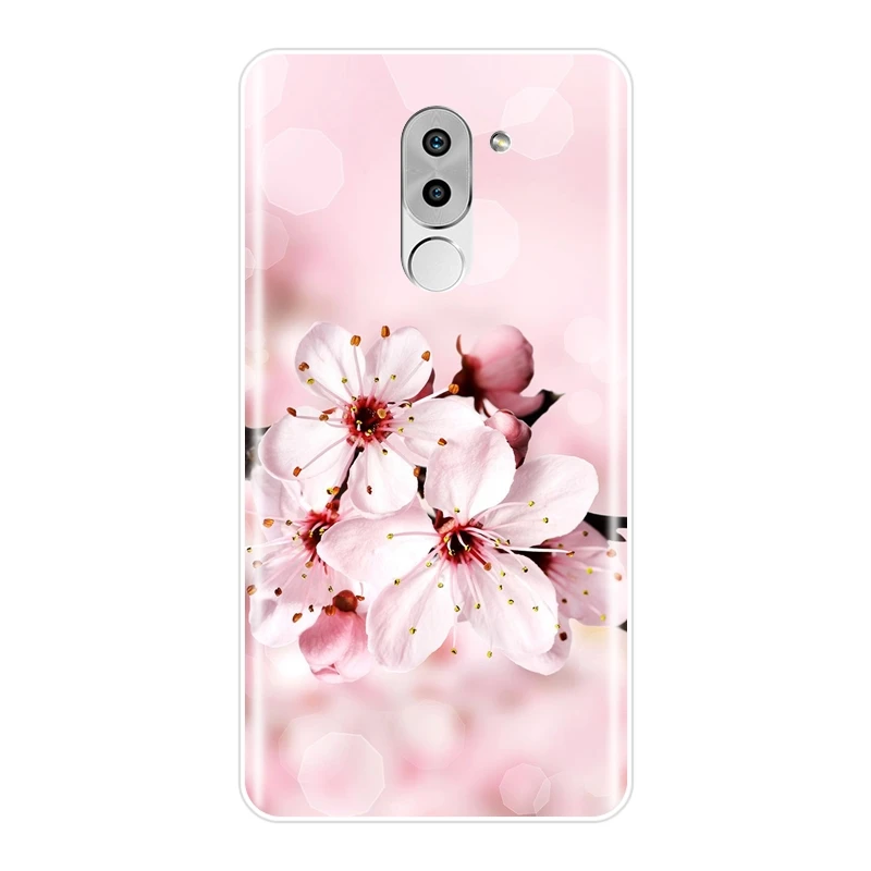 Задняя крышка для Huawei Honor 4X 5A 5X 6 6X мягкий силиконовый чехол с розовым цветком