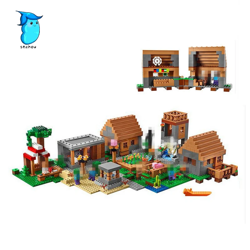 

1600pcs Model building kits compatible with legos my worlds MineCraft Village blocks Educational toys hobbies for children