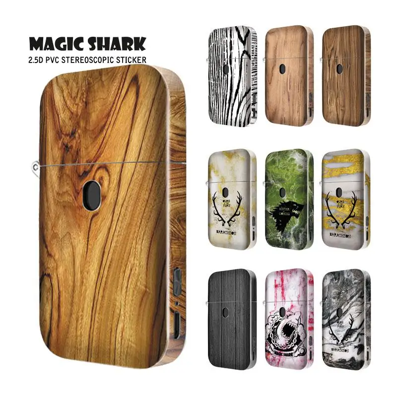 

Magic Shark Wood Stone Simulation Game of Thrones Fashion 2.5D PVC Stereo Sticker for Case Cover Film for Aurora Play