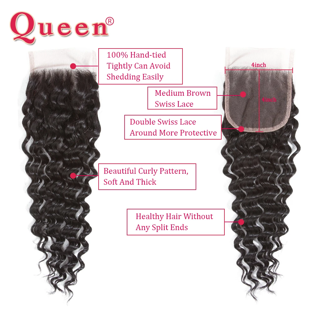 Queen Hair Peruvian Deep Wave Bundles With Closure Remy Hair Weave 3 Bundles With Closure Human Hair Bundles With Closure Queen Hair Peruvian Deep Wave Bundles With Closure Remy Hair Weave 3 Bundles With Closure Human Hair Bundles With Closure