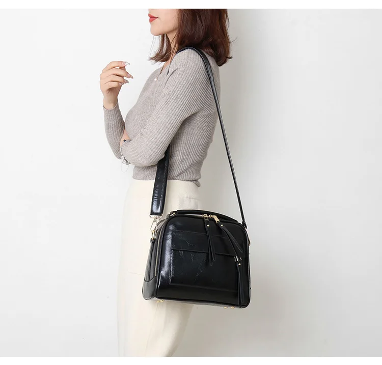 Модная сумка из яловой кожи люксовый бренд сумка на плечо плотная большой вместимости цвет женская сумка на плечо дизайнерская