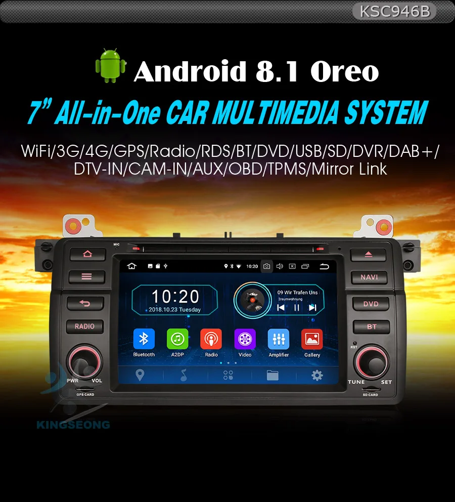 Best Quad Core Android 8.1 Autoradio DAB+ WiFi 4G GPS DVD Bluetooth OBD2 Car Multimedia Player for BMW M3 E46 3er 325 Rover 75 MG ZT 0