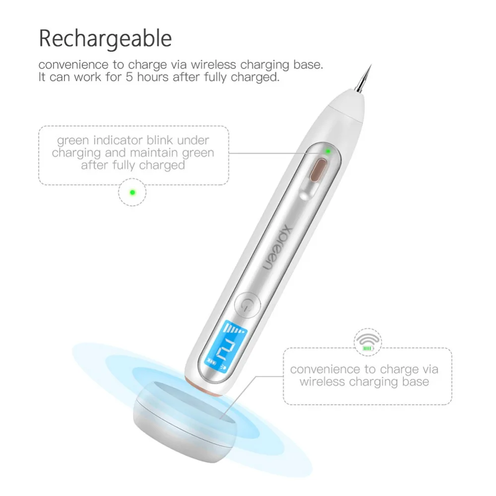 Плазменная ручка красота точка моль удаление беспроводной зарядки плазменная ручка 6 уровень Treaments Spotlight IPL с ЖК-дисплеем deston Facare X1