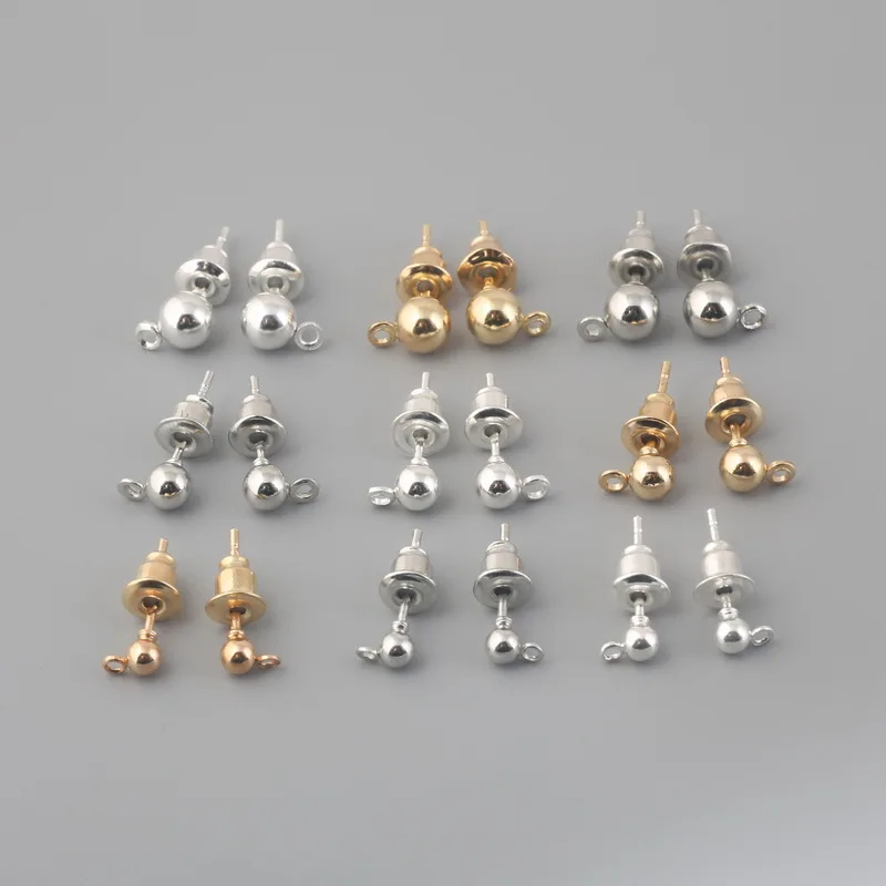 50 комплектов Золотые/Родиевые/посеребренные металлические серьги для изготовления ювелирных изделий своими руками