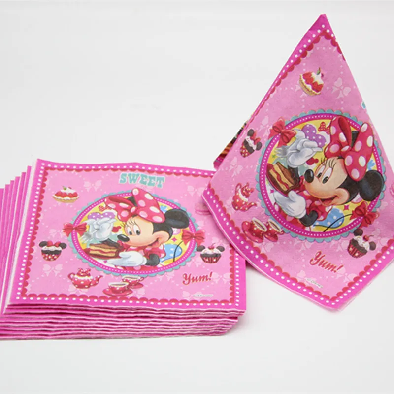 

Mickey Mouse theme napkin disposable tableware birthday theme party cartoon animal theme theme event pink napkin