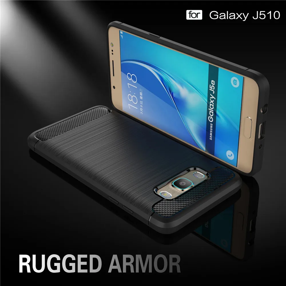 Lenuo чехол для Samsung Galaxy J5 2016 ТПУ мягкий углерода Волокно силиконовой щеткой
