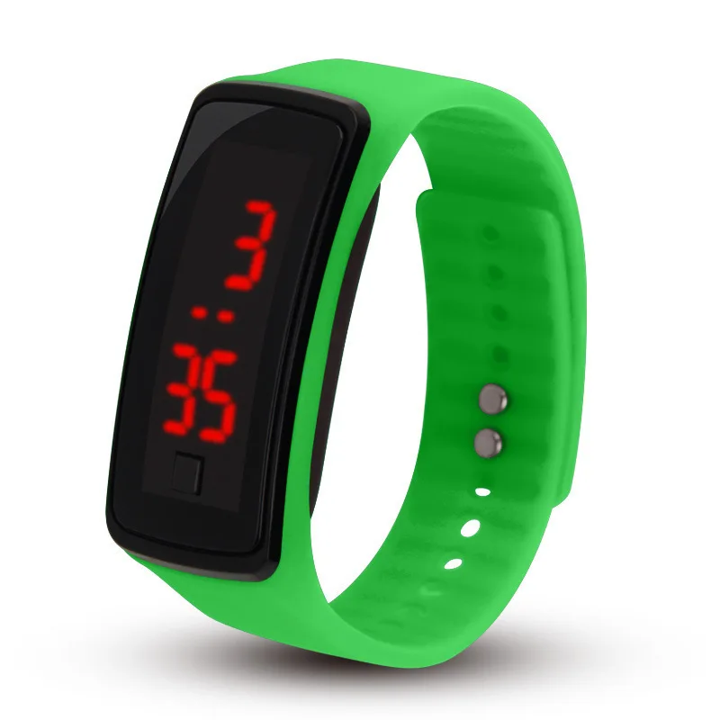 Для мужчин Для женщин часы модные Повседневное спортивный браслет часы с ЖК-дисплеем элегантный цифровой конфеты цветные часы с
