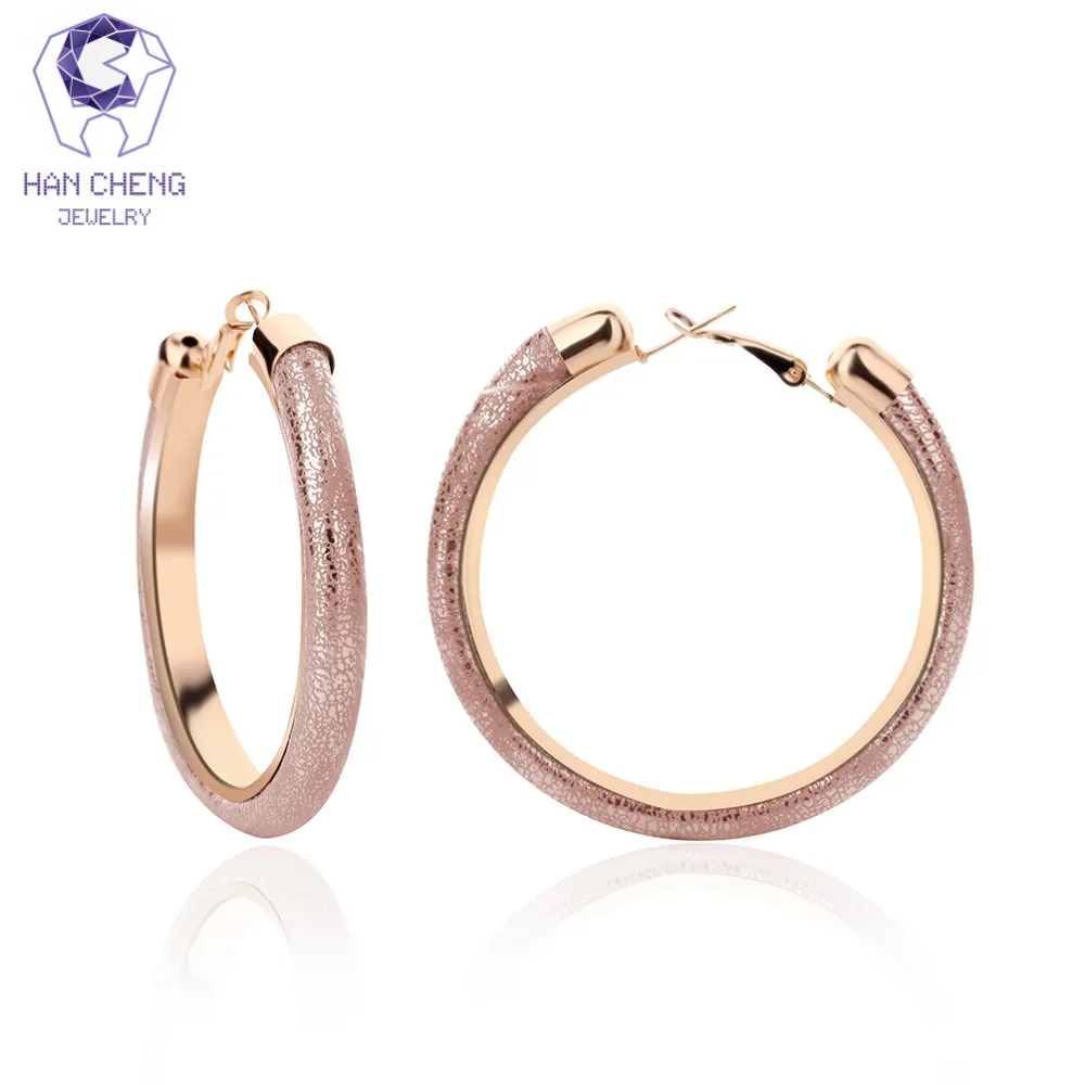 

HanCheng New Fashion Trendy Classic Loop Golden Plated Circle Round Large Big Hoop Earrings For Women Jewelry brincos bijoux