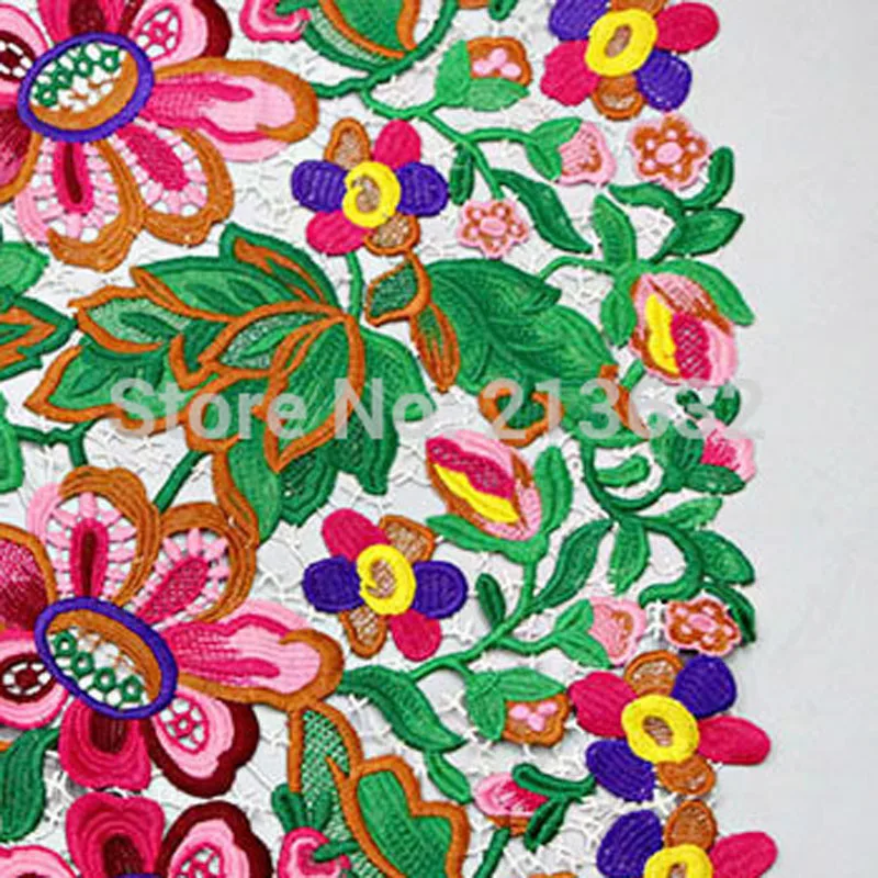 Самые красочные Роскошные гипюр шнур кружева мода неделя embroid элегантное вышивальное кружево гипюр ткань последние ручной работы шнурки