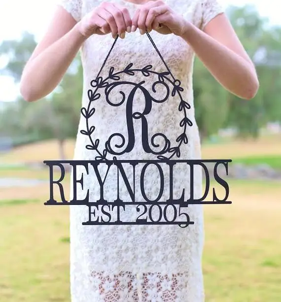 

Personalized Wall Sign Last Name Wall Sign Monogram Wood Sign Bridal Shower Gift Wedding Gift Housewarming Gift Personalized Chr
