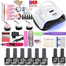 80 Вт/54 Вт/36 Вт УФ-лампа для ногтей набор 6 цветов УФ-Комплект гель-лаков для ногтей маникюрный станок набор инструментов для дизайна УФ-удлинитель Гель-лак