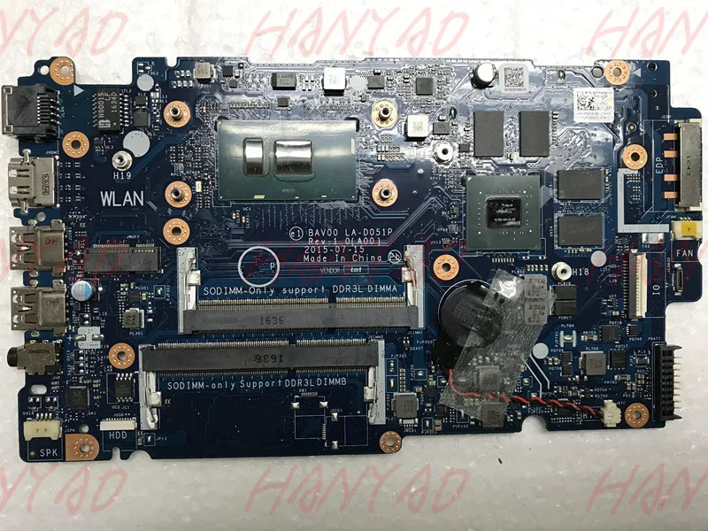

For DELL 5557 5457 Laptop Motherboard With CN-0X9C75 0X9C75 SR2EY i5 CPU BAV00 LA-D051P DDR3L