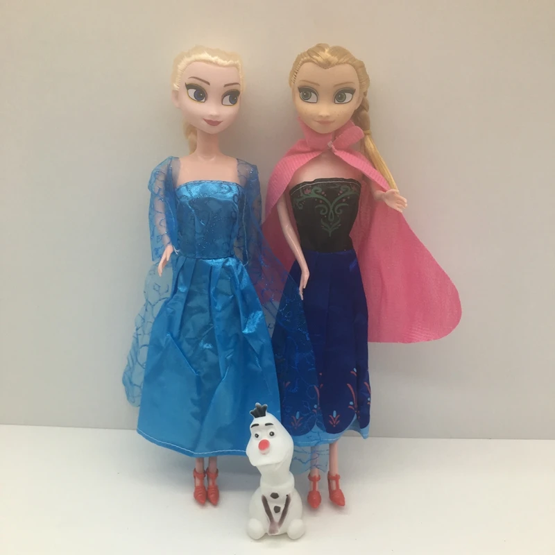 

3pcs /lot Princess Anna Elsa Rubber Dolls Snow QueenFor Kids Cartoon Bjd Doll Girls Toys Birthday Christmas Gifts