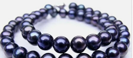 

0002983 9-10mm south sea black pearl necklace