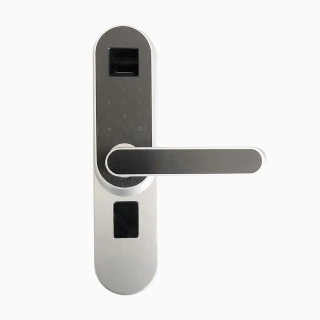 Biometric Fingerprint Door Lock electric Digital Door Lock Security door Smart Gate Locks Touch Screen Password Home OFFICE - Color: silver