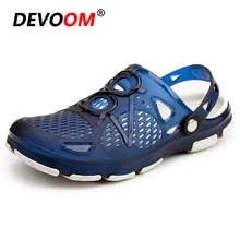 Летние пляжные шлепанцы для мужчин; Новинка года; модные мужские шлепанцы; садовые Сабо; мужские вьетнамки; устойчивые к маслу; кухонные шлепанцы