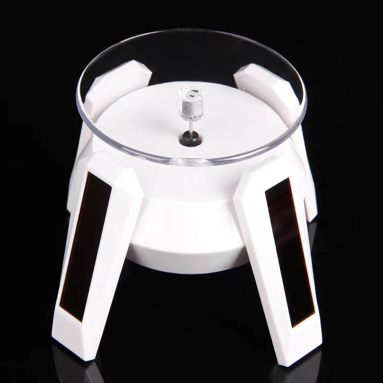 TONVIC Wholesale White Plastic Solar Rotating Jewellery Display Phone Stand Holder 360 Turnable