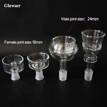 1 шт. 19 мм Женская стеклянная кальянная чаша с масляным коллектором 24 мм Мужской шарнир двухслойная головка кальяна