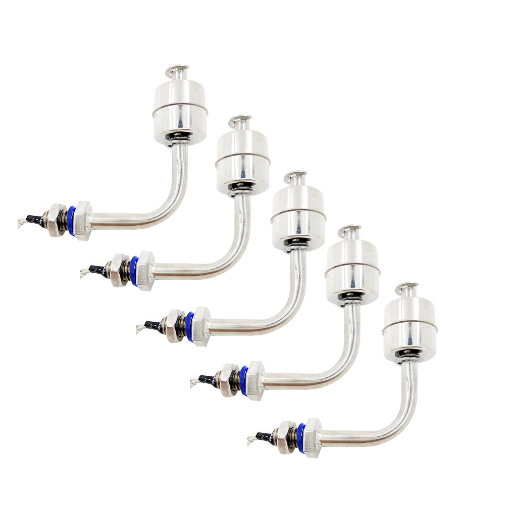 

5pcs Right Angle Water Level Sensor Liquid Float Switch Tank Pool Stainless Steel 10W ESC7810 1A1
