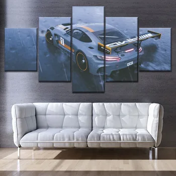 

Modular Combinatorial Art Style Painting Modern Home Decor Wall 5 Pieces The Crew 2 Mercedes Amg GTR Canvas Print Car Picture