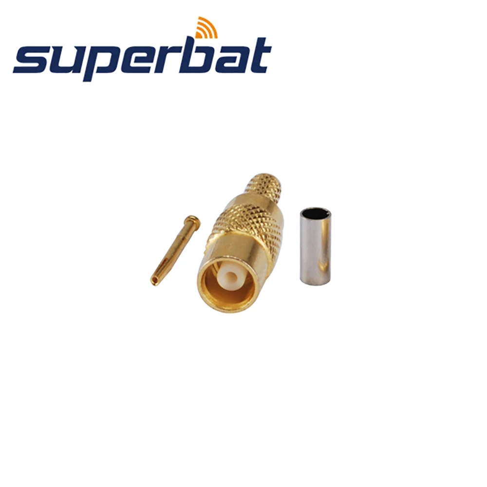 Superbat 10pcs MCX Crimp Female RF Coaxial Connector for RG174 RG316 LMR100 Cable - Bulk Pack Network Hardware