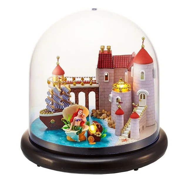 Сборный DIY Кукольный дом, игрушка, деревянный Миниатюрный Кукольный домик, миниатюрный кукольный домик, игрушки с мебели, светодиодный светильник, подарок на день рождения, B016 - Цвет: B13