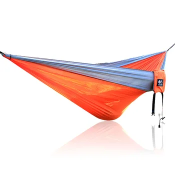 

Gray Orange Gray 210T Nylon Hammock 300*200cm Big Size Outdoor Furniture