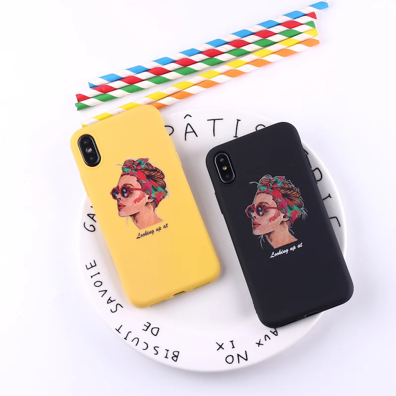 Модный милый мягкий матовый силиконовый чехол для девочек Fundas iPhone 11 12 Pro 6 6S 8 8Plus X XS
