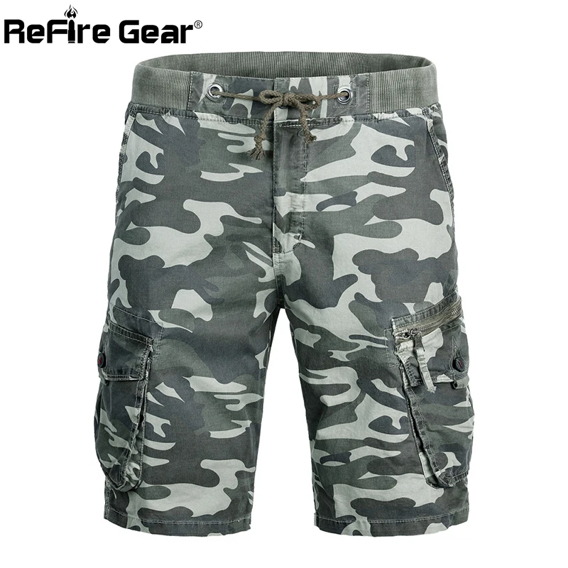 Refire gear мужские камуфляжные военные шорты, армейские страйкбольные карго шорты, тактические Пейнтбольные летние рабочие шорты с эластичной талией