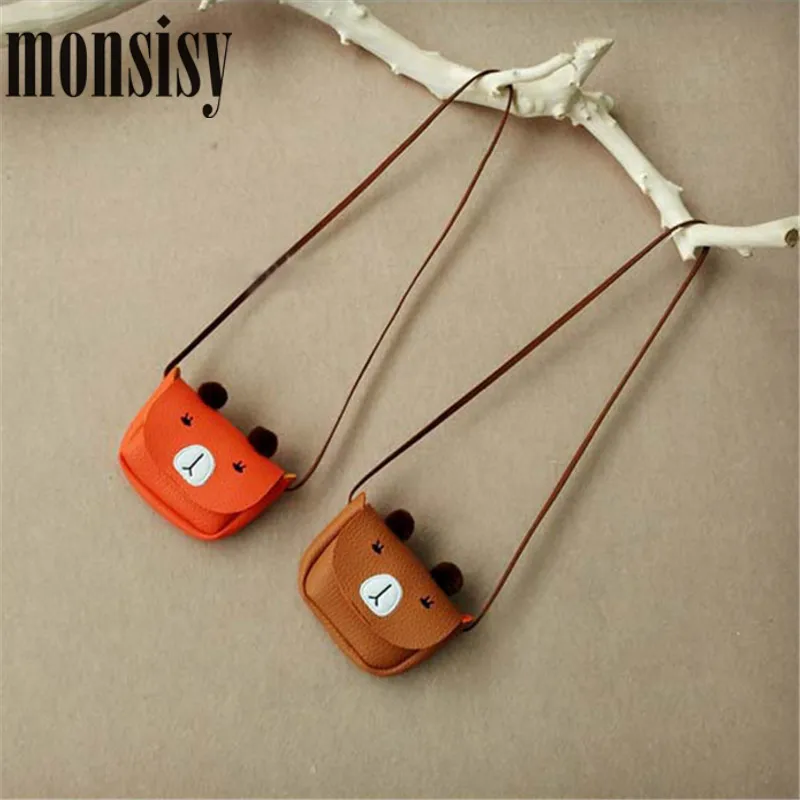 

Monsisy 5PCS Children Handbag For Girl PU Leather Bear Shoulder Bag For Boy Unisex Kid Coin Purse Wallet Baby Messenger Bag