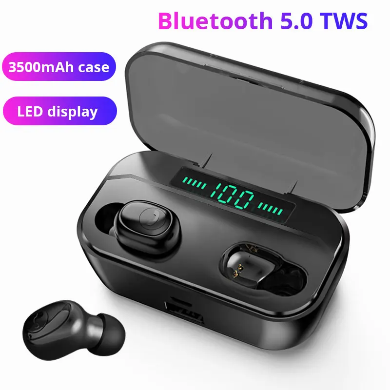 En Ligne TWS 5.0 Bluetooth écouteur avec 3500mAh étui de charge LED affichage sans fil écouteurs pour iPhone Samsung Xiao mi redmi note 7 mi 9