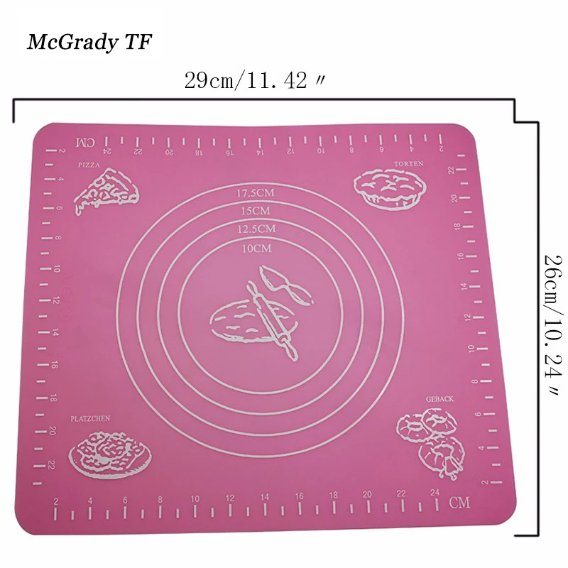 Mac 29x26cm Randomly Silicone Cake Dough Pastry Fondant Rolling Cutting Mat Baking Pad Pastry Boards Cookie Decorating Tools