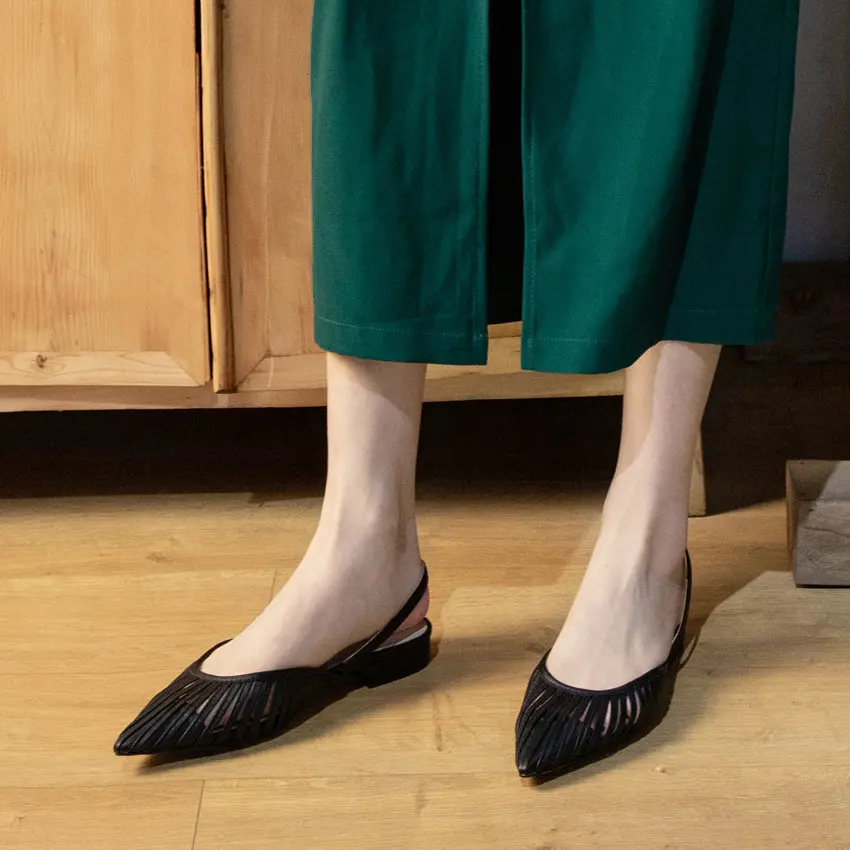 QUTAA/; женские босоножки; модные женские туфли на плоской подошве с острым носком, на низком каблуке, с ремешком сзади, из мягкой овечьей кожи; размеры 34-39
