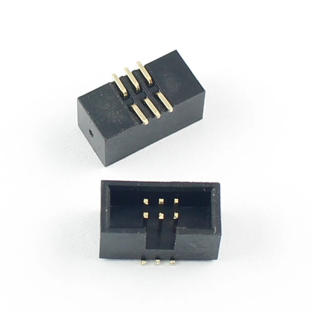 

10Pcs / Lot 1.27mm Pitch 6 8 10 14 16 20 26 30 34 40 50 60 Pin SMT SMD Male Shrouded Box Header IDC Connector
