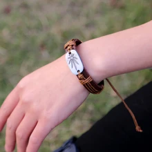 creative maple leaf punk bracelet braided leather bracelet for men and women cuff bracelet for sudent adjustable wristband retro faux crystal leaf cuff bracelet for women