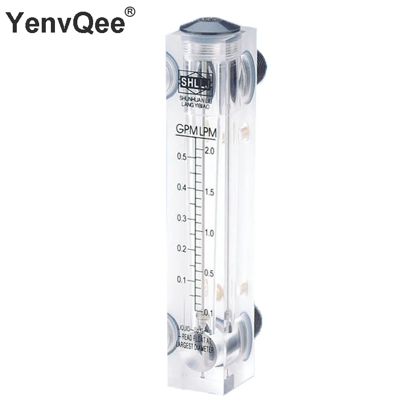 Adjustable Knob 0.1-5 GPM Panel Type Water Flow Meter gas rotameter with Control Valve for Oxygen Air flow meter  (1)
