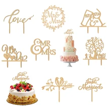 Горячая 1 шт. свадебный торт Топпер декоративные деревянные буквы зерна палочки для торта вечерние Свадебный Праздничный торт DIY подарки