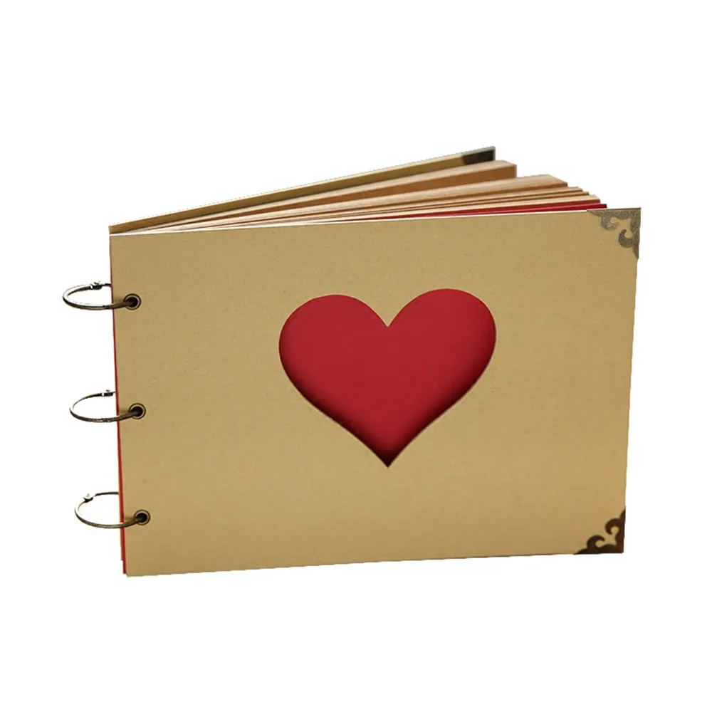 

Hollowed Out Love DIY Photo Album,Unique Wedding Photo Album, DIY Sticky Type Wedding/Birthday Party Gifts Album