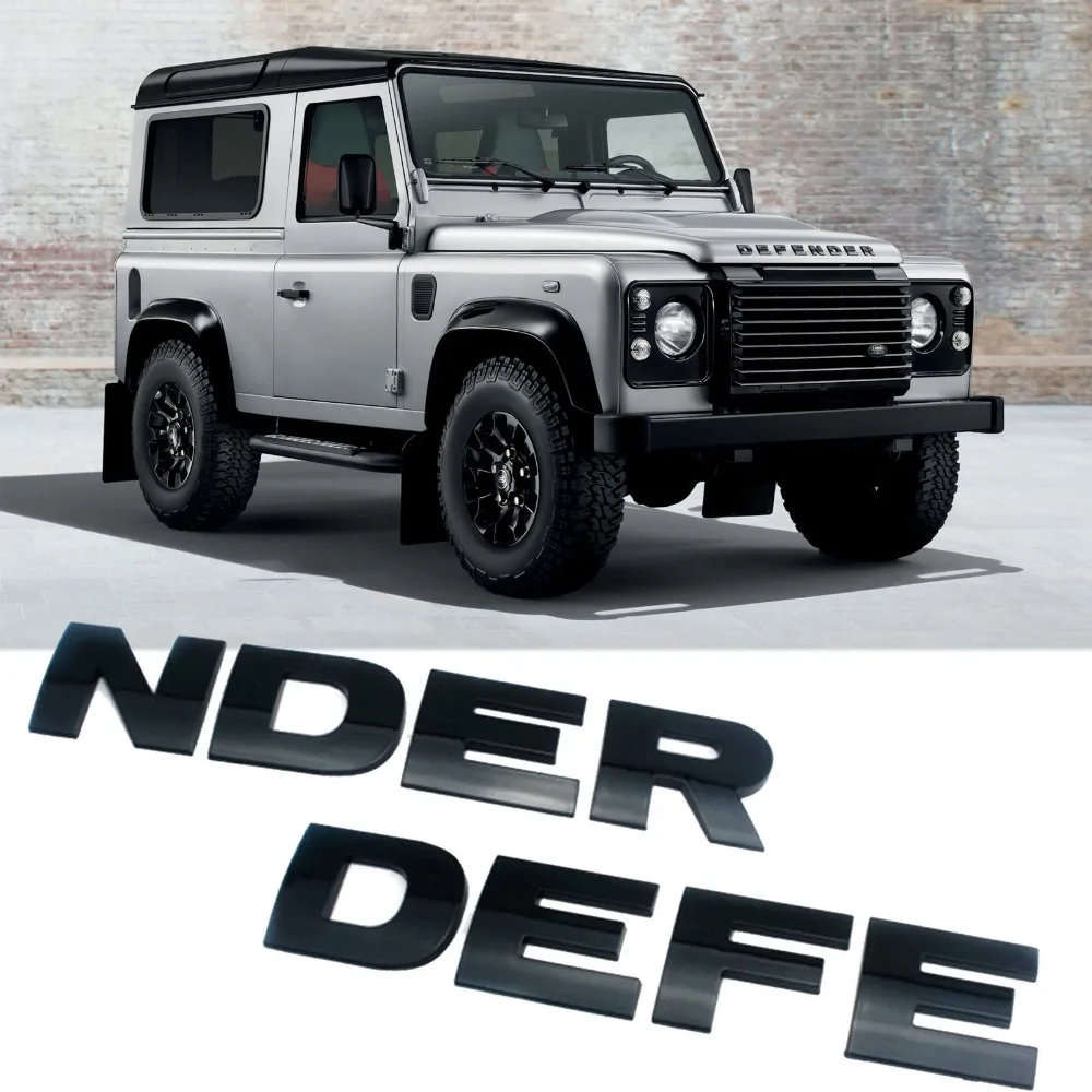 Глянцевый черный авто аксессуары Defender 90 110 Передняя Задняя буквы знак автомобиля стикер