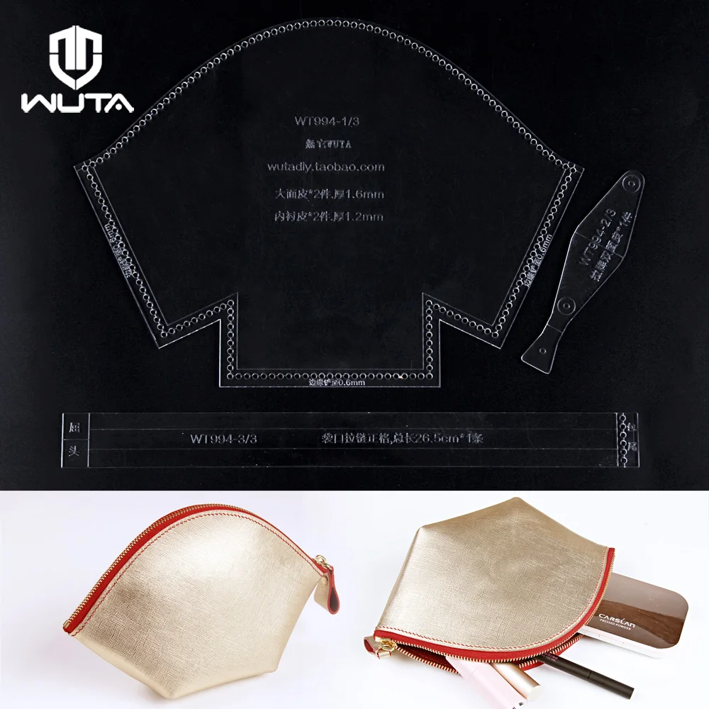 

WUTA 994 Acrylic Template DIY Handmade Women Cosmetic Bag Model Wash Toiletry Storage Bag Leather craft tools
