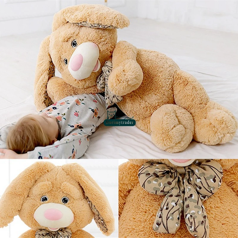 Dorimytrader Pop Giant Anime Bunny Plush Doll Big Soft Stuffed Long Ear Rabbit Animals Toy with Rose Incense Great Lover Baby Present DY61638(9)