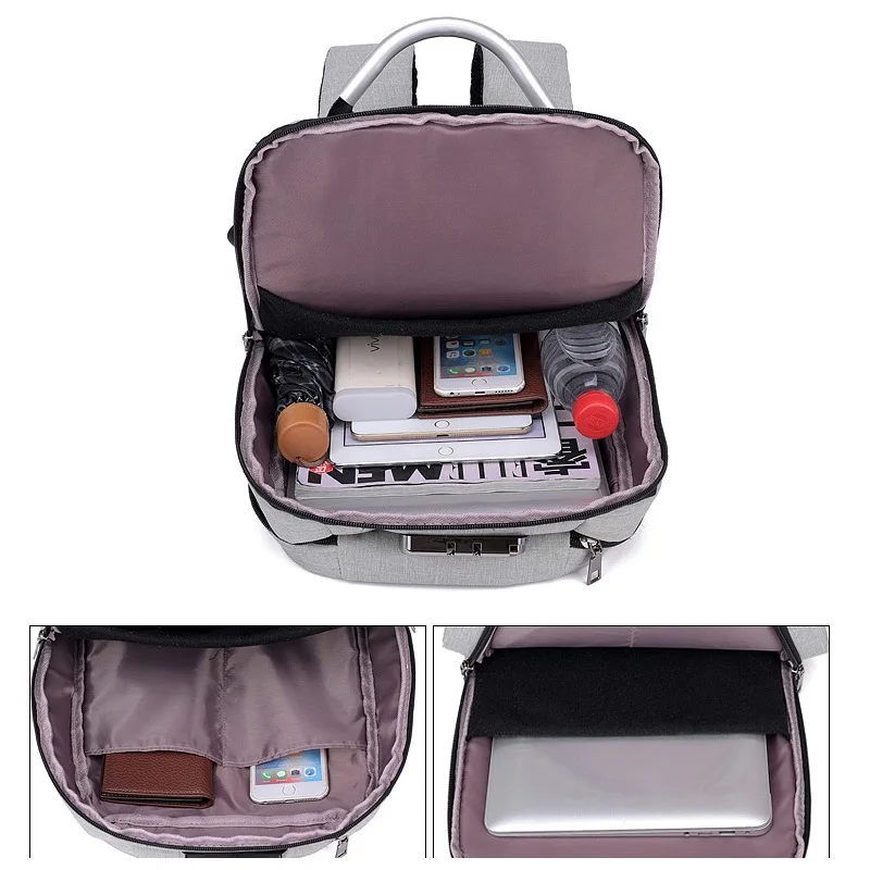 2018 hombres MS Mochila Anti-robo de puerto de carga USB impermeable Mochila cinta reflectante de alta capacidad de la escuela Borsa da scuola 2018 hombres MS Mochila Anti-robo de puerto de carga USB impermeable Mochila cinta reflectante de alta capacidad de la escuela Borsa da scuola