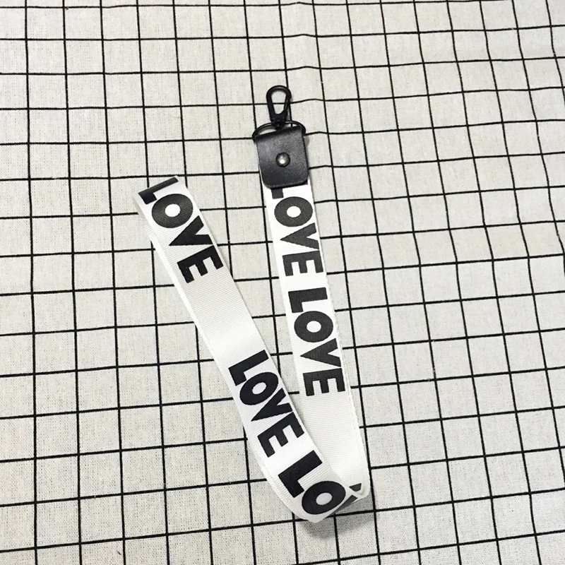 

Love Words Printed Wrist Neck Straps Lanyard for Phone ID Card Sports Cellphone Rope Holder Universal Keychain Lanyards