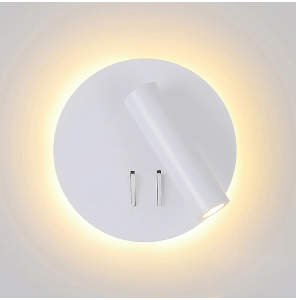 Lâmpada de Parede Levou com Interruptor Interior para Casa Luz de Parede Luz de Cabeceira Nordic 3 w Spotligh 6 w Backlight Livre Rotação Sconce Quarto 6 Cheap Luminárias de parede