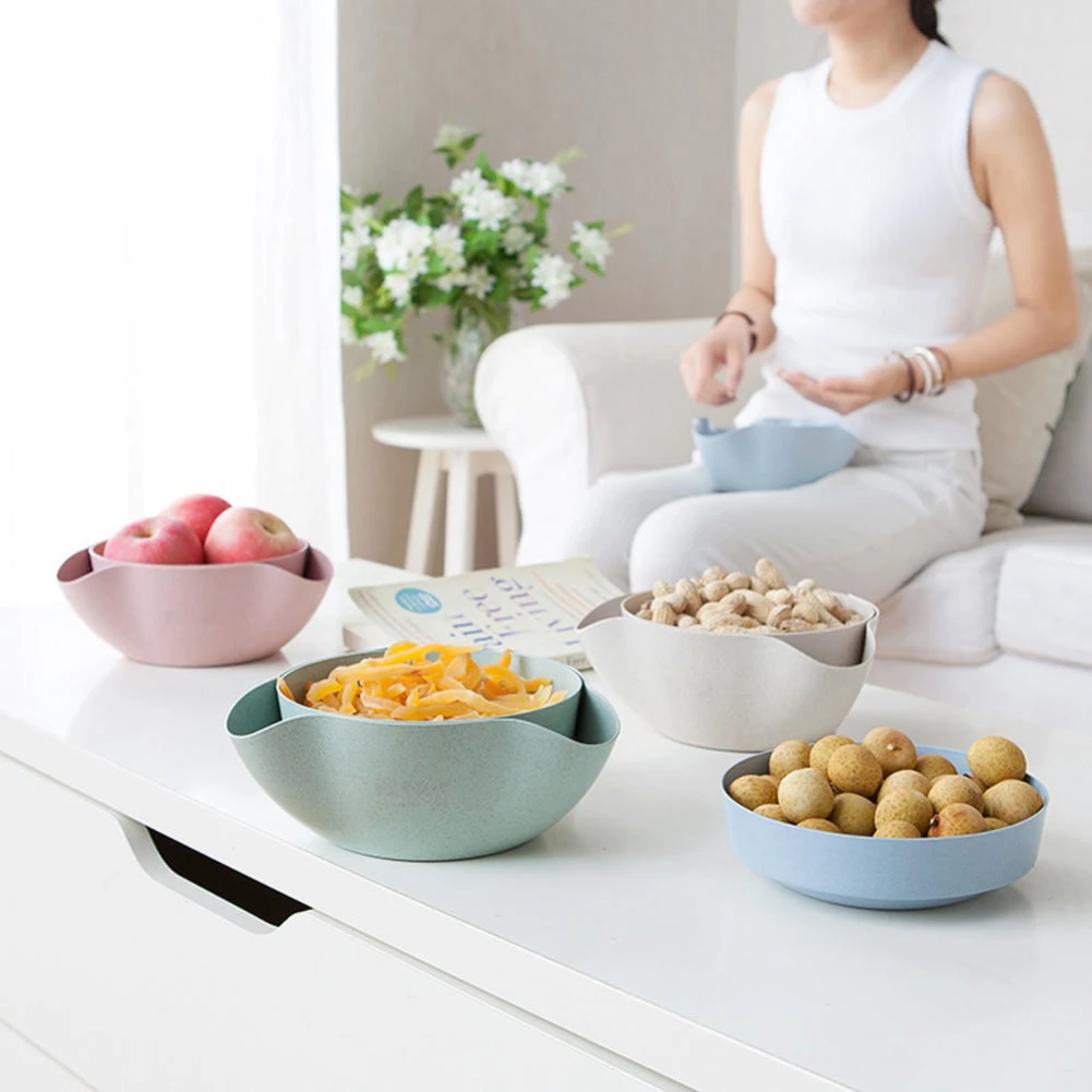 Dual Layers Novelty Kitchen Plastic Fruit Basket Holder Home Non-toxic Accessory