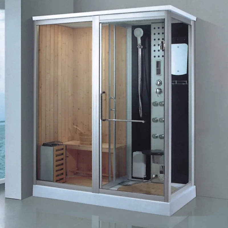 

Factory supplier wood steam sauna room thermometer with shower